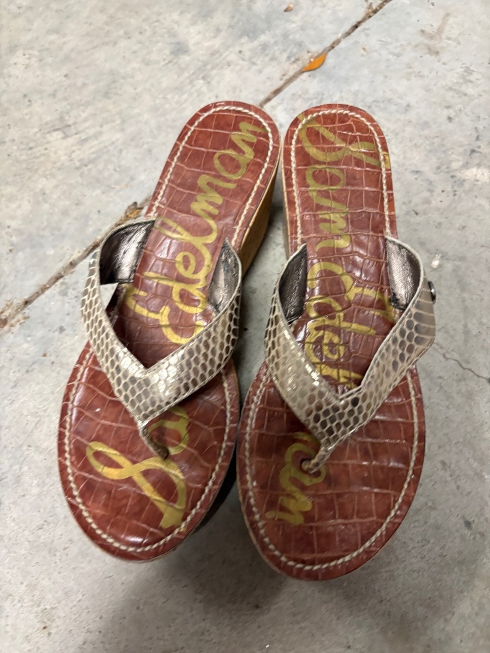 Sam Edelman Gold Wedge Sandals